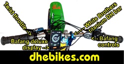 Click on the image for another detail page showing the cockpit and Bafang deluxe digital display on this custom electric pedal assist downhill mountain bike
