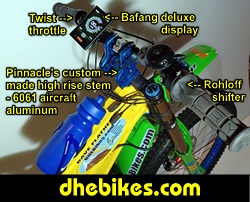 Click on the image for another detail page showing the cockpit of this custom electric pedal assist downhill mountain bike